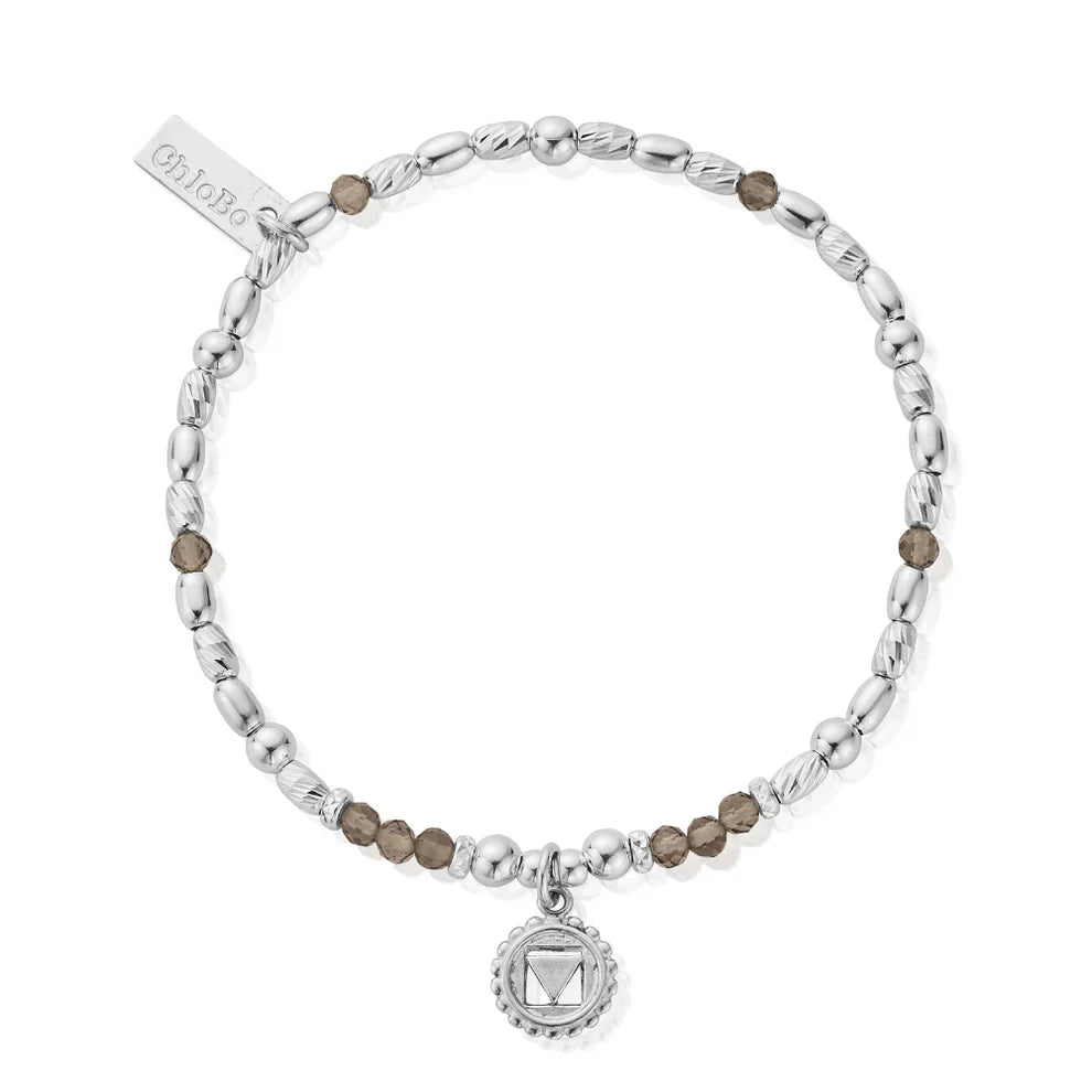 ChloBo Smokey Quartz-Root Chakra Bracelet-Sterling Silver, a smoky quartz bracelet from ChloBo, available at OD’s Jewellers in St Helens