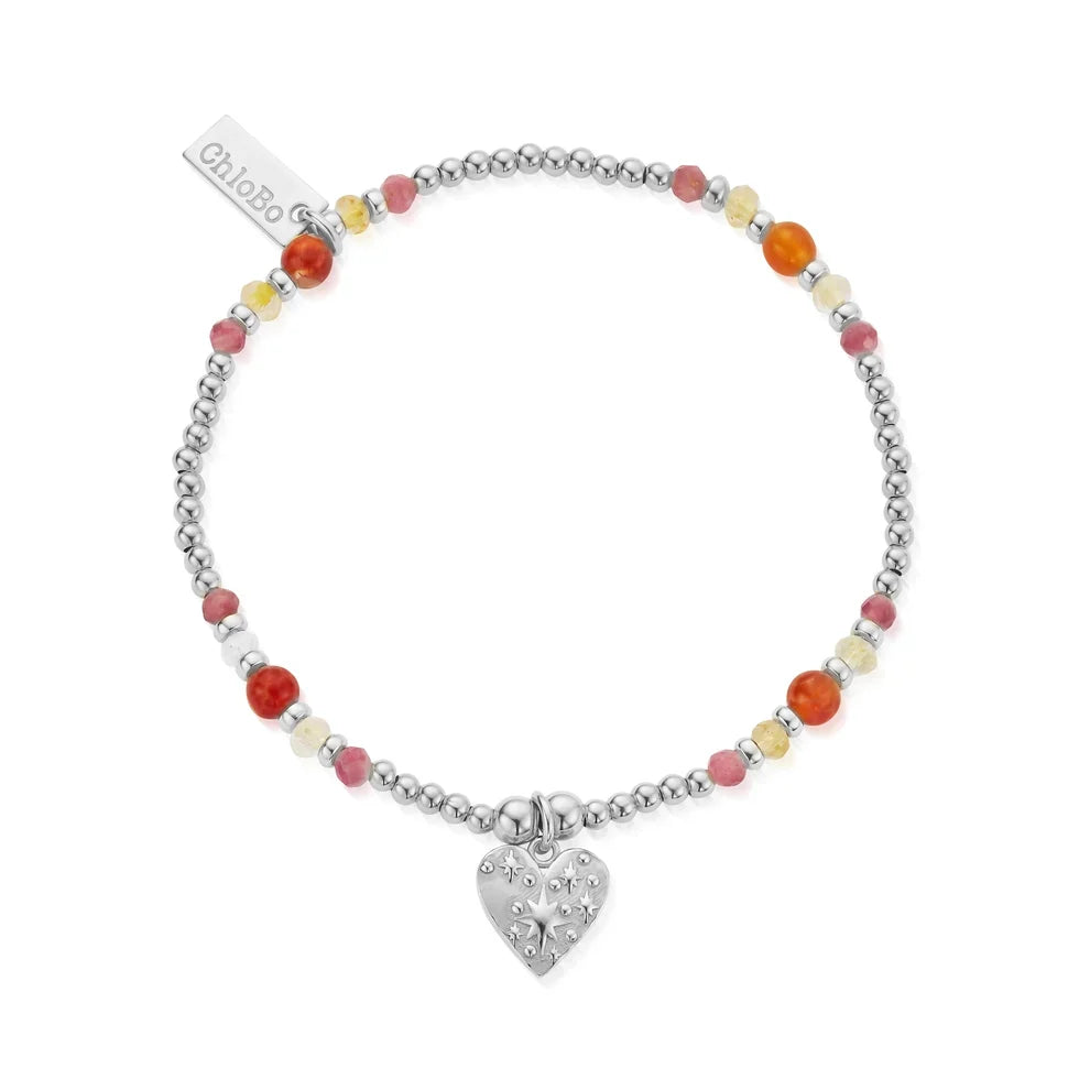 ChloBo Silver Sunrise Fortune Heart Bracelet SBFACT3584