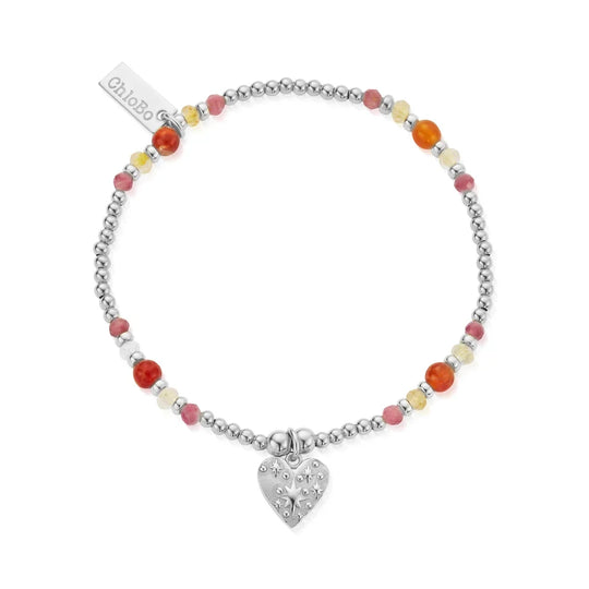 ChloBo Silver Sunrise Fortune Heart Bracelet SBFACT3584
