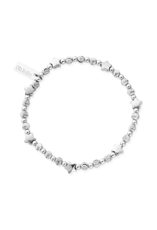 ChloBo Multi Inset Star Bracelet Silver