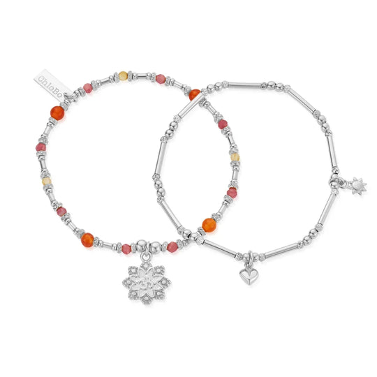 ChloBo Silver Sunkeeper Set of 2 Bracelets SBSETFAMUL