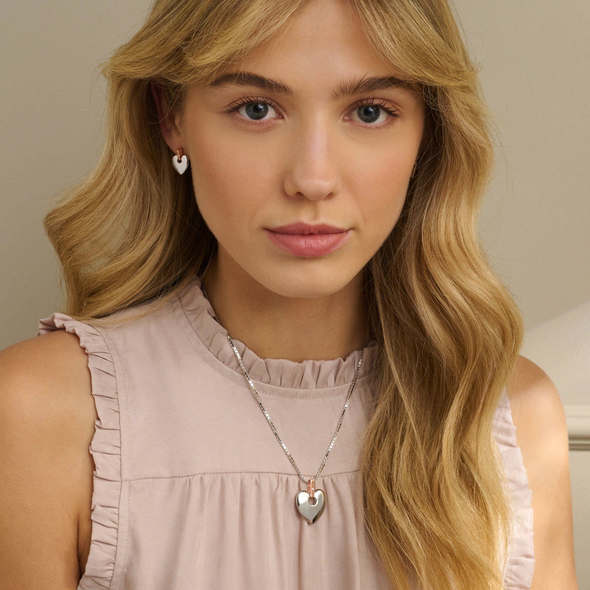 Clogau Cariad Heart Stud Earrings With Diamond In Sterling Silver
