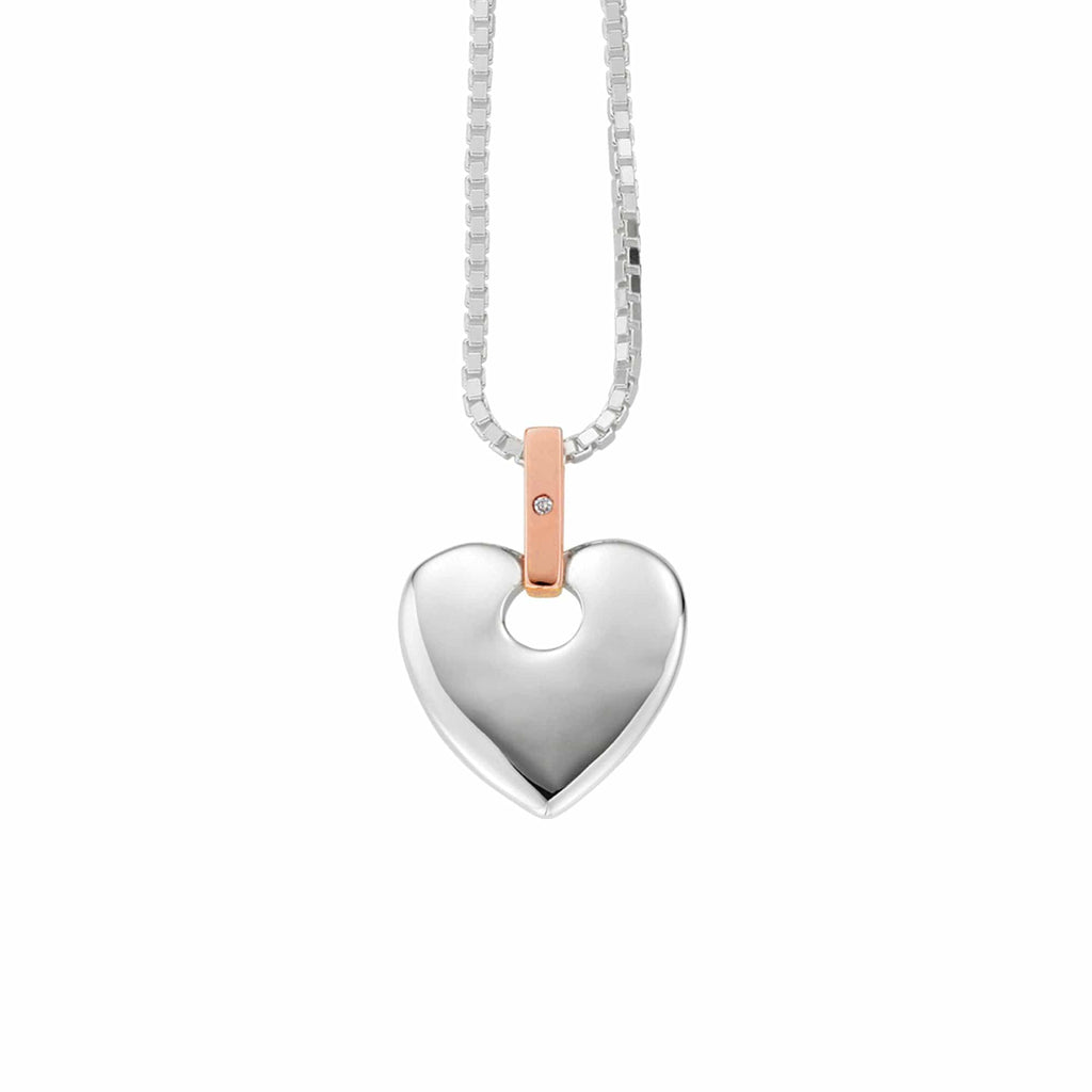 Clogau Cariad Big Heart Pendant With diamond in Sterling Silver SCA010