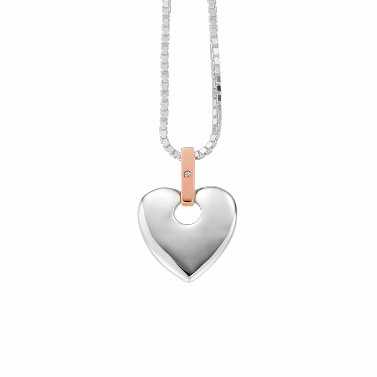 Clogau Cariad Big Heart Pendant With diamond in Sterling Silver SCA010