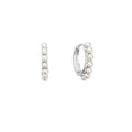 ChloBo Classic Pearl Huggie Hoop Earrings Sterling Silver by ChloBo
