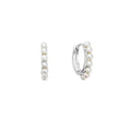 ChloBo Classic Pearl Huggie Hoop Earrings Sterling Silver by ChloBo