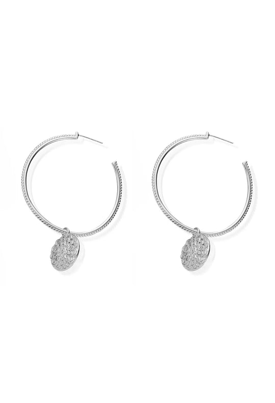 ChloBo Monnoflower Hoop Earrings Silver