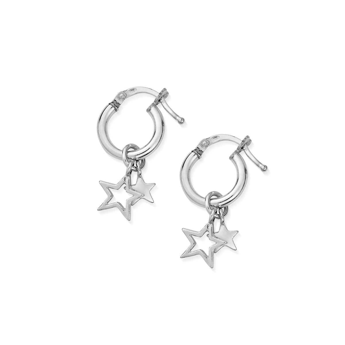 The ChloBo Double Star Hoop Earrings, a silver sterling hoop from ChloBo, available at OD’s Jewellers in St Helens.