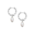 ChloBo Ocean Pearl Hoop Earrings Sterling Silver by ChloBo
