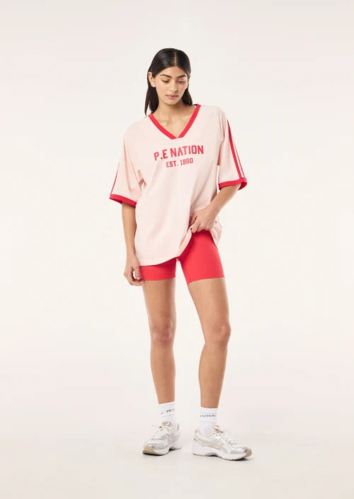 Women's P.E Nation Spinout Baseball Tee In Soft Pink — view 3