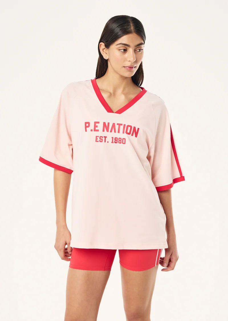 Women's P.E Nation Spinout Baseball Tee In Soft Pink