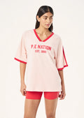 Women's P.E Nation Spinout Baseball Tee In Soft Pink