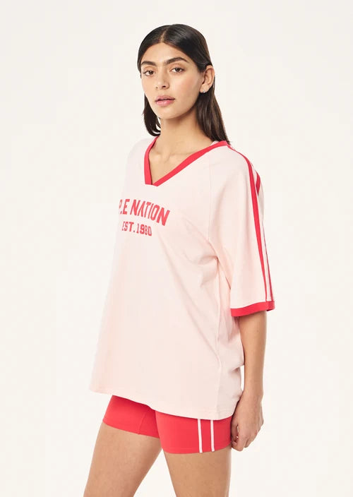 Women's P.E Nation Spinout Baseball Tee In Soft Pink — view 4