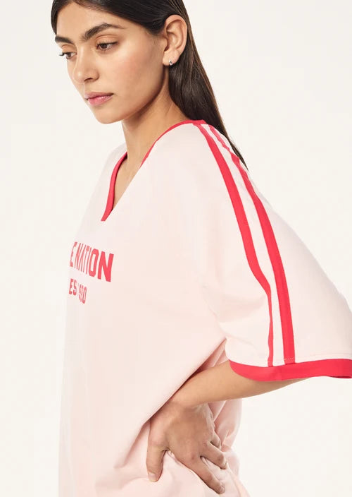 Women's P.E Nation Spinout Baseball Tee In Soft Pink — view 2