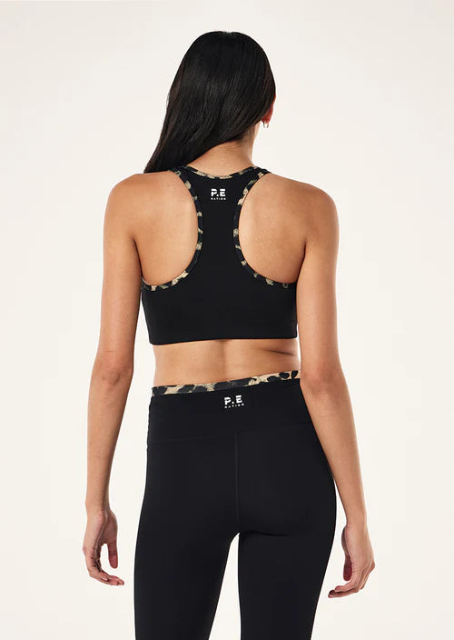 Women's P.E Nation Stellar Sports Bra in Black Leopard Print — view 5