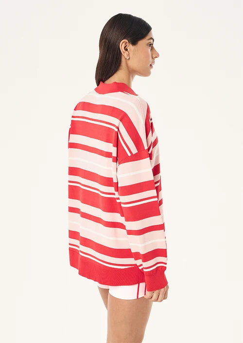 Women's P.E Nation Strata Rugby Knit In Strawberry Stripe — view 6