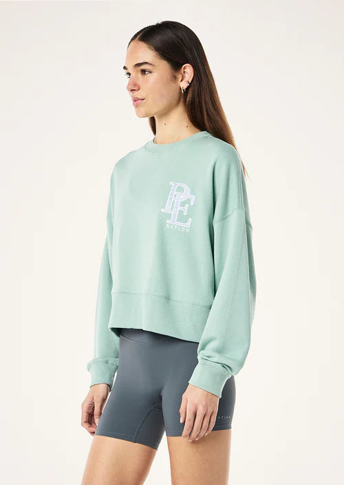 Women's P.E Nation Summit Sweat in Dusty Mint — view 3