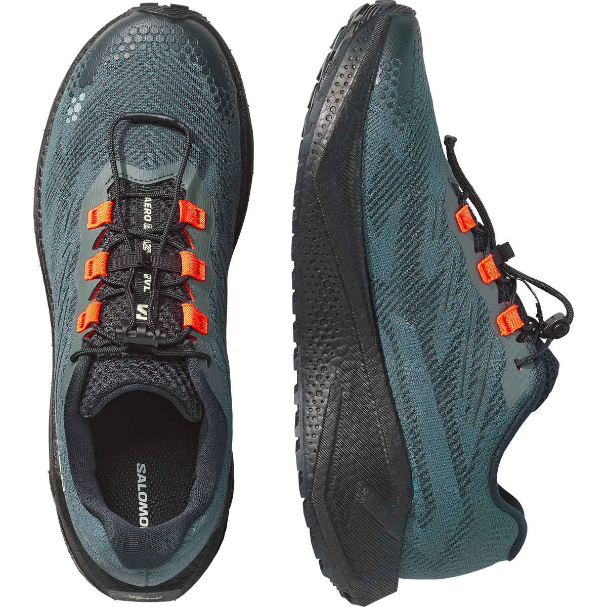 Salomon Aero Blaze 4 GRVL Umbchire/Black/Lime Trainers — view 2