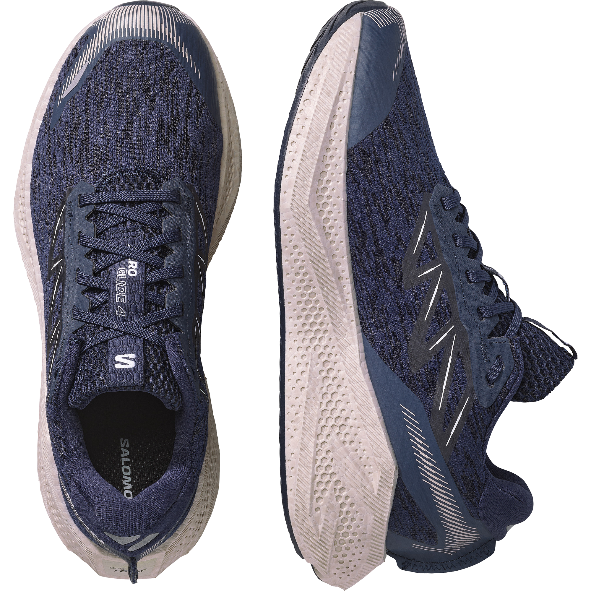 Salomon Aero Glide 4 Maritime Blue/Silver Cloud/White Trainers — view 2