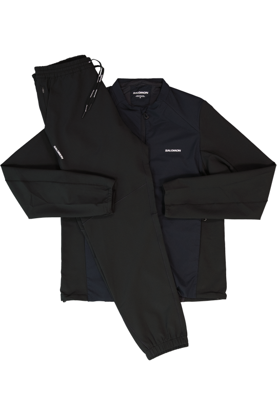 Men's Salomon Black Mountain Flex Hybrid Jacket & Men's Salomon Deep Black SHKout Hexaflow Pants Tracksuit Set