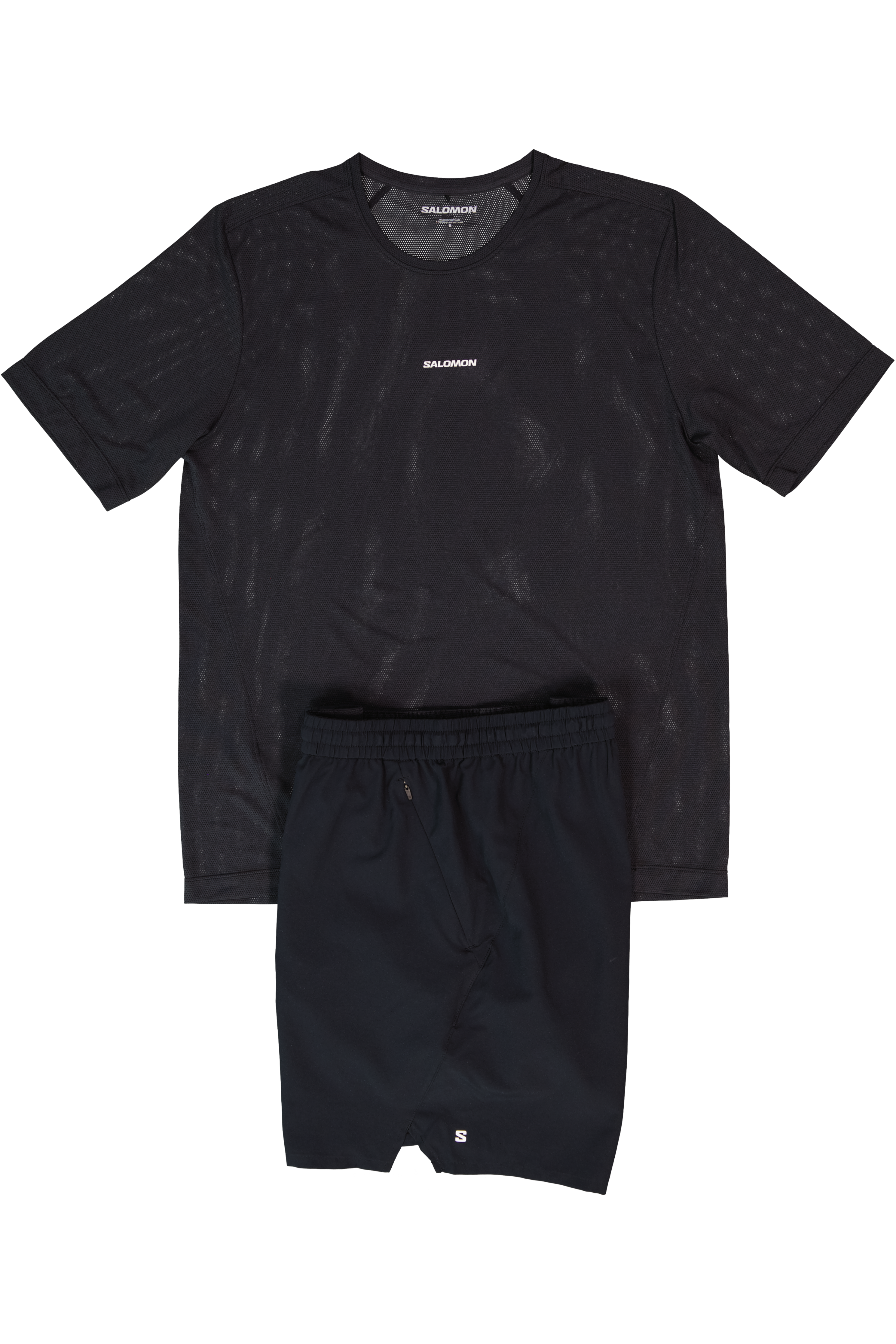 Men's Salomon Deep Black Shkout Core SS T Shirt & Salomon Deep Black SHKout Core 7" Shorts Set