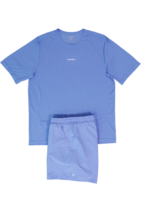 Men's Salomon Ultramarine Shkout Core SS T Shirt & Salomon Ultramarine SHKout Core 5" Shorts Set