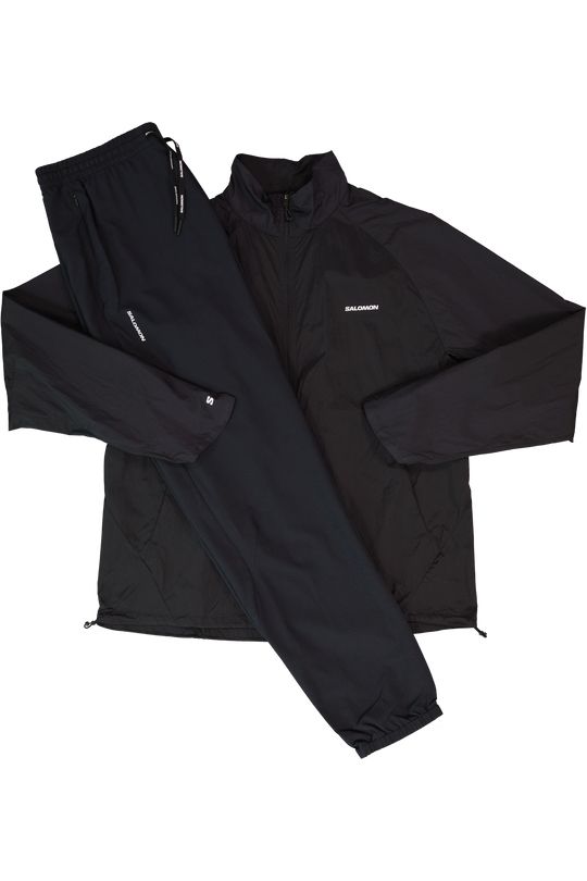 Men's Salomon Deep Black SHKout Fly Jacket & SHKout Core Pants Tracksuit Set