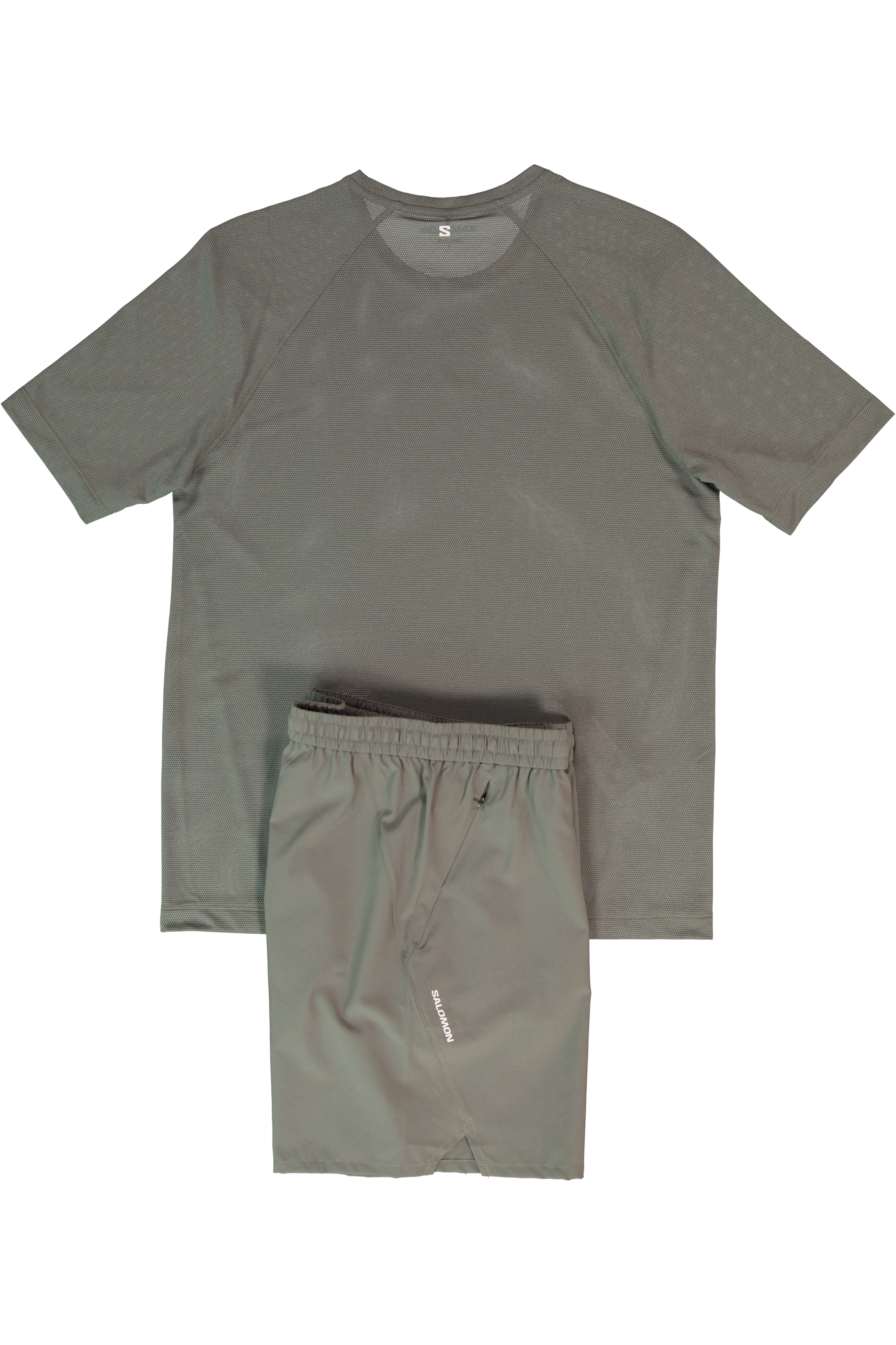 Mens Salomon SHKout CORE SS TEE Castor Gray T Shirt &  SHKout C NO L SHTS 7'' Short Set — view 2