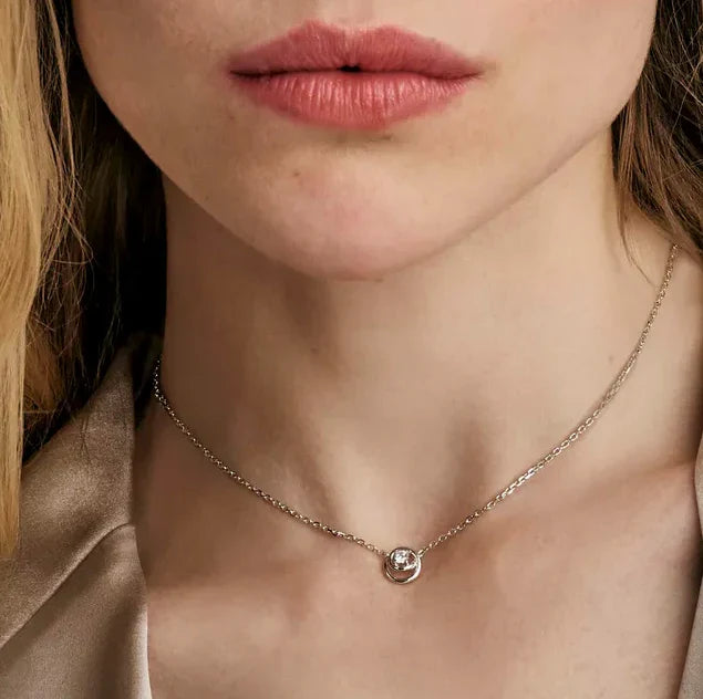 Nomination Cosmiclove Cubic Zirconia Set Circle Necklace Silver by Nomination Italy