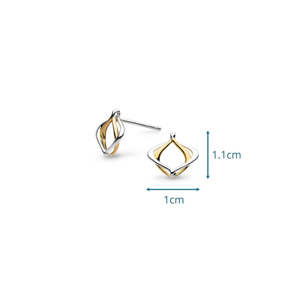 The Alicia Golden Petite Stud Earrings, a gold and silver two-tone stud earrings from Kit Heath, available at OD’s Jewellers in St Helens