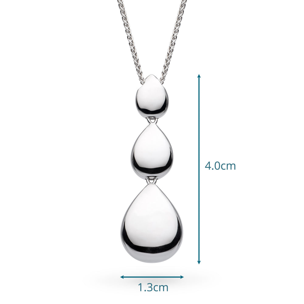 The Kit Heath Coast Pebble Smooth Triple Grande necklace, a silver necklace from Kit Heath, available at OD’s Jewellers in St Helens