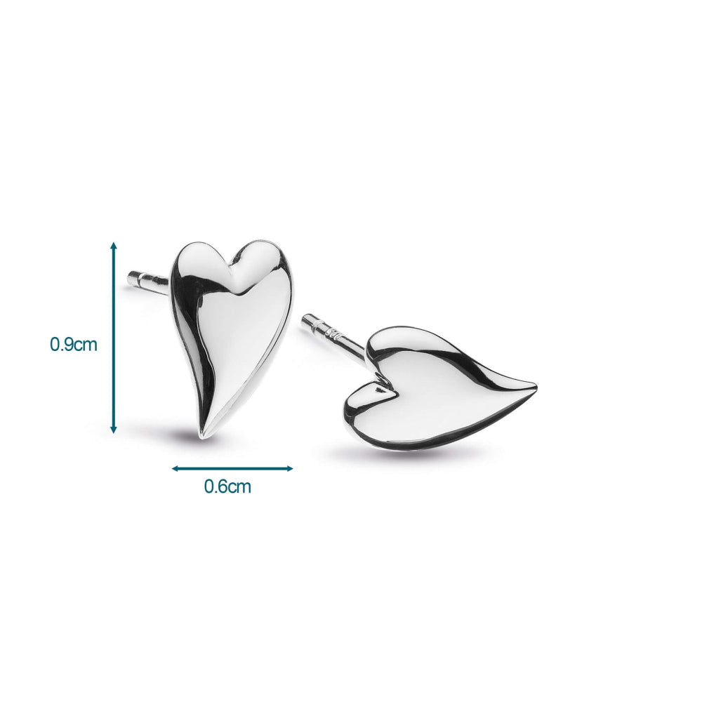 Kit Heath Silver Desire Kiss Mini Heart Stud Earrings 40BK — view 4