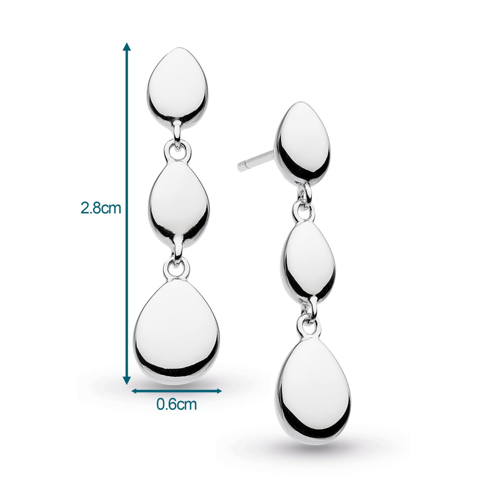 Silver drop earrings.