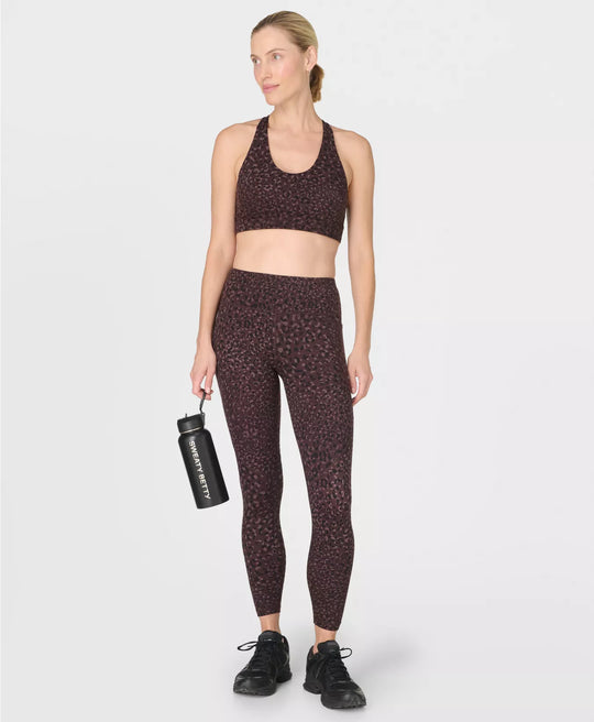 Women's Sweaty Betty Power 7/8 Workout Leggings - Brown Leopard Dot Print