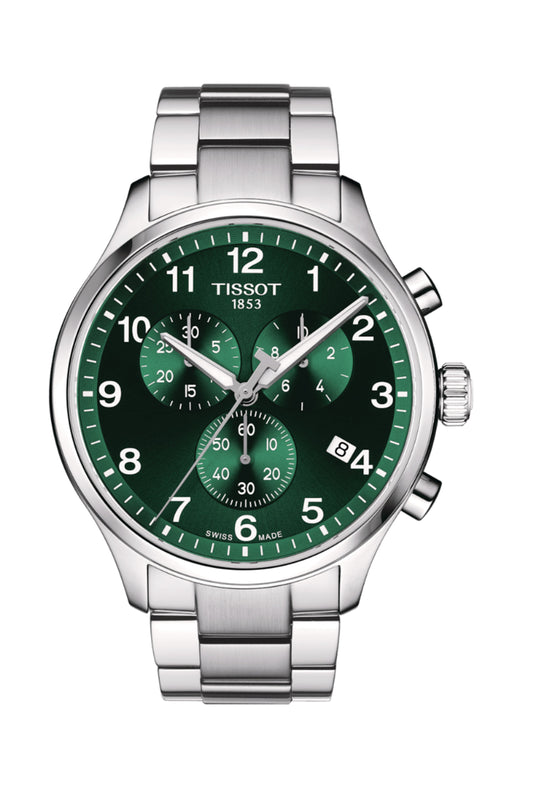 Mens Tissot Chrono XL Green Dial Bracelet Watch Stainless Steel