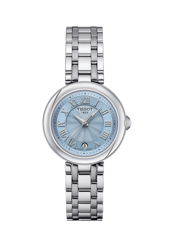 Tissot Ladies Bellissima Light Blue Dial Stainless Steel Bracelet Watch **