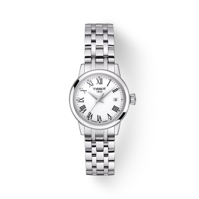Tissot Ladies Classic Dream White Roman Numeral Dial Bracelet Watch Stainless Steel by Tissot