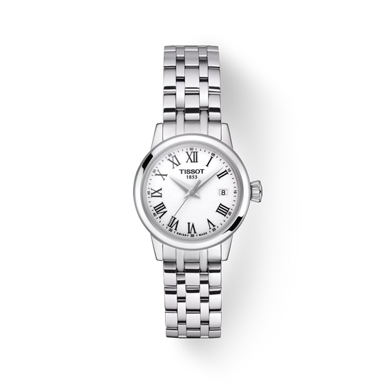 Tissot Ladies Classic Dream White Roman Numeral Dial Bracelet Watch Stainless Steel