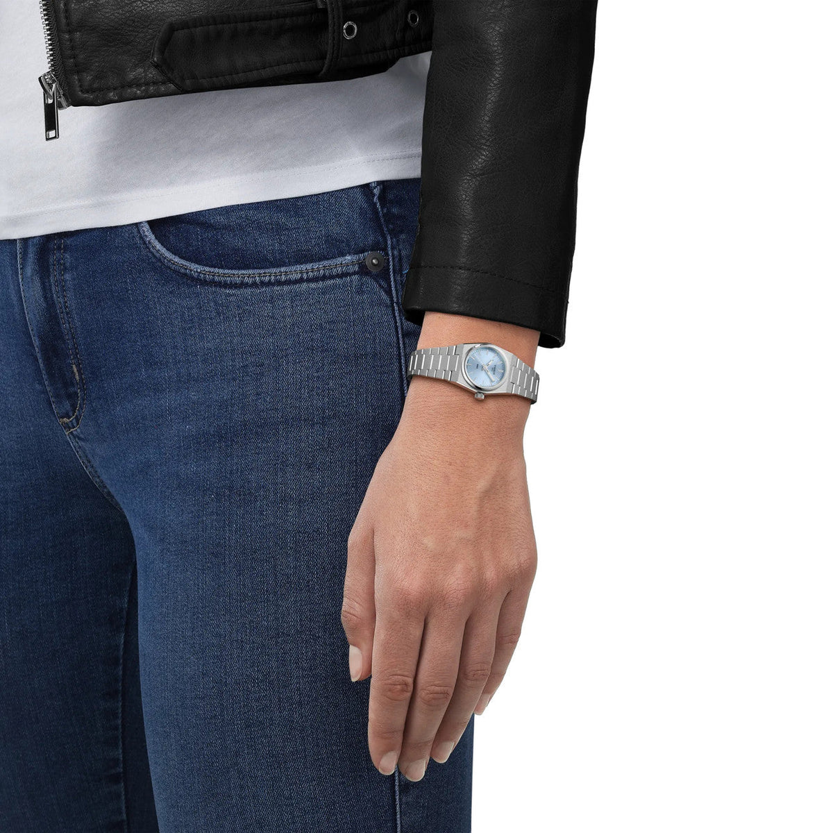 Tissot Ladies PRX 25mm Ice Blue Dial Quartz Watch Stainless Steel by Tissot