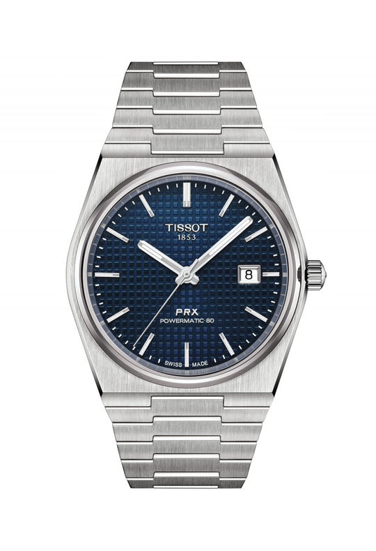 Tissot Mens PRX Powermatic 80 Blue Dial Bracelet Watch T1374071104100