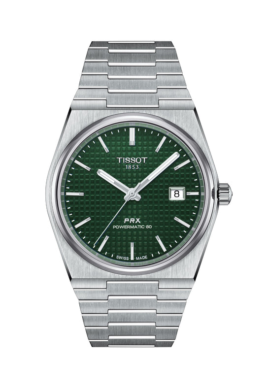 Tissot Gents PRX Powermatic 80 Green Dial Bracelet Watch T1374071109100