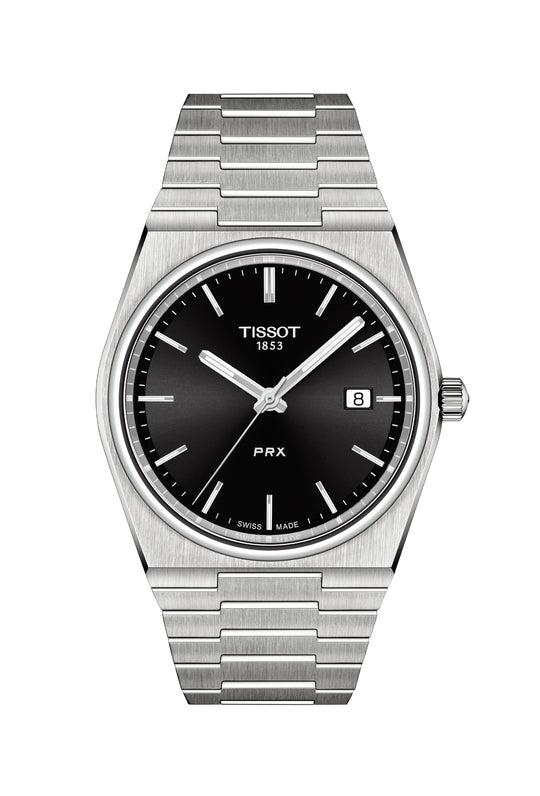 Tissot Mens PRX 40mm Black Dial Bracelet Watch T1374101105100