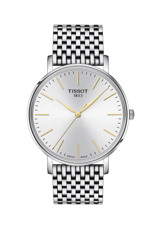 Tissot Mens Everytime Silver Dial Bracelet Watch T1434101101101 *