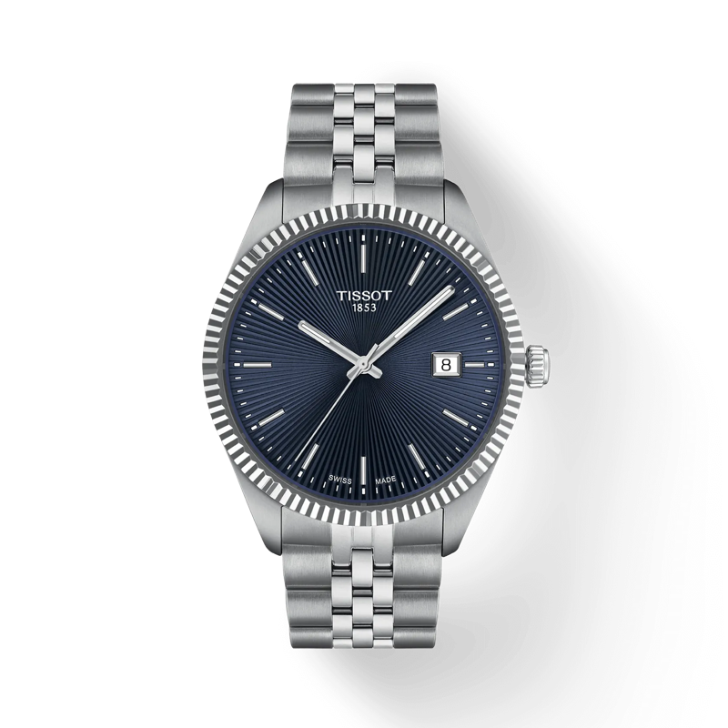 Mens Tissot 40mm Ballade Blue Dial Bracelet Watch Stainless Steel by Tissot