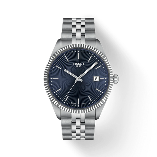 Tissot Mens 40mm Ballade Blue Dial Bracelet Watch Stainless Steel T1564101104100