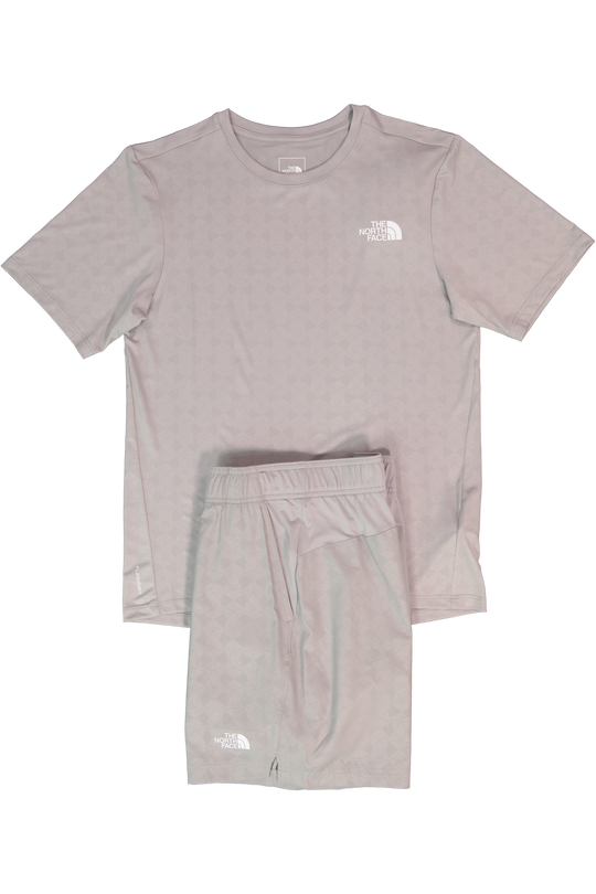 Mens The North Face 24/7 PTD EB RG SS Meld Grey T Shirt & 7IN Meld Grey Short Set