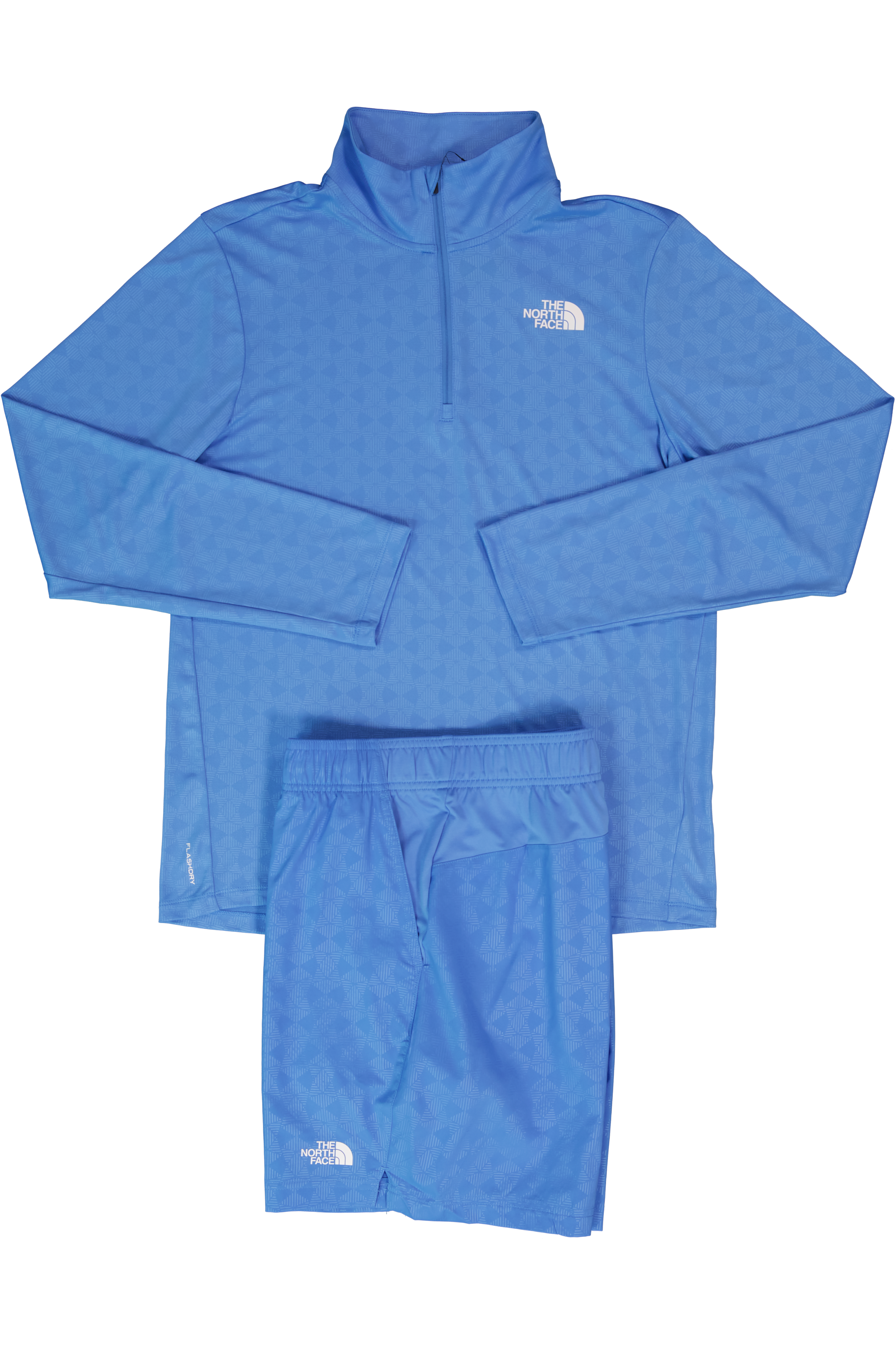 Mens The North Fcae 24/7 PT EMB Marina Blue 1/4 Zip Top & Short Set