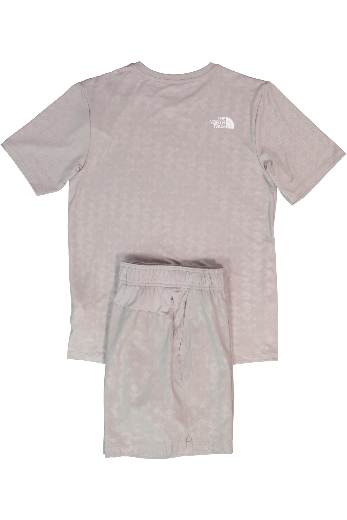 Mens The North Face 24/7 PTD EB RG SS Meld Grey T Shirt & 7IN Meld Grey Short Set — view 2