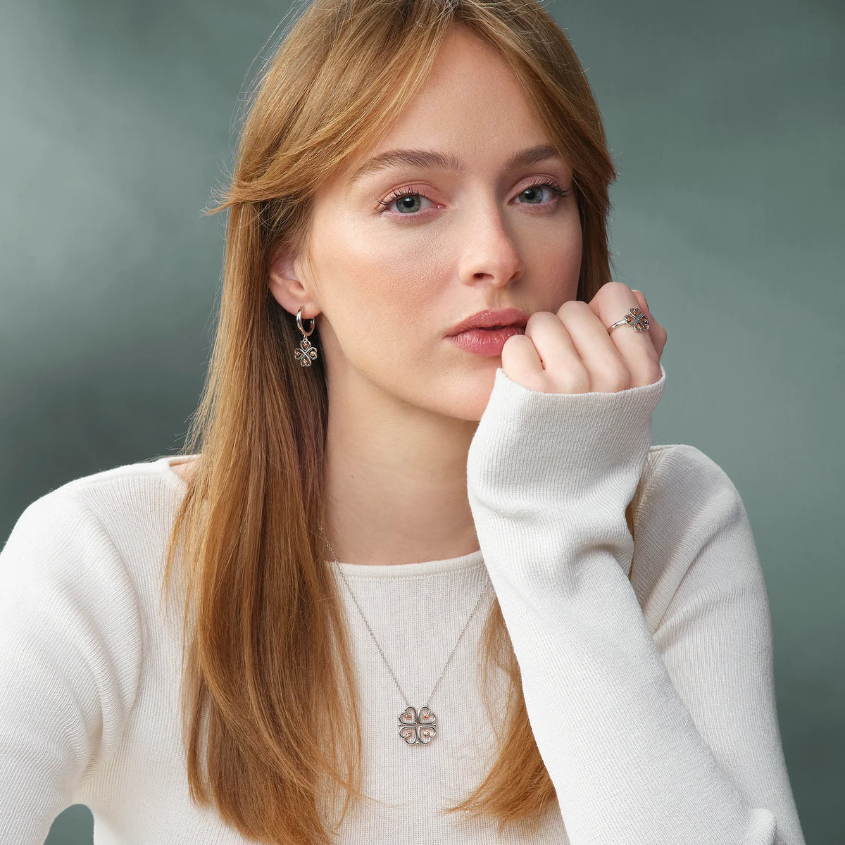 Clogau Tree Of Life Heart Drop Hoop-Earrings in Sterling Silver by Clogau