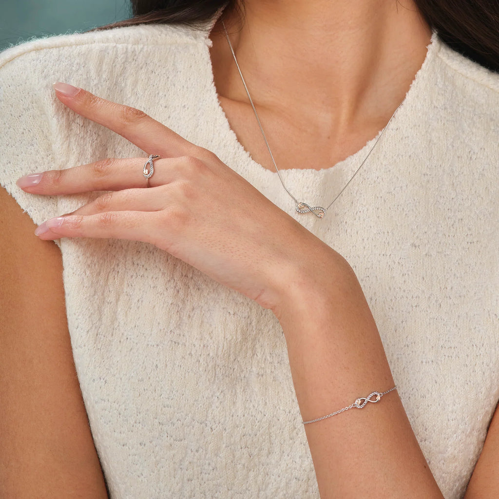 Clogau Infinity Ring With White Topaz in Sterling Silver by Clogau